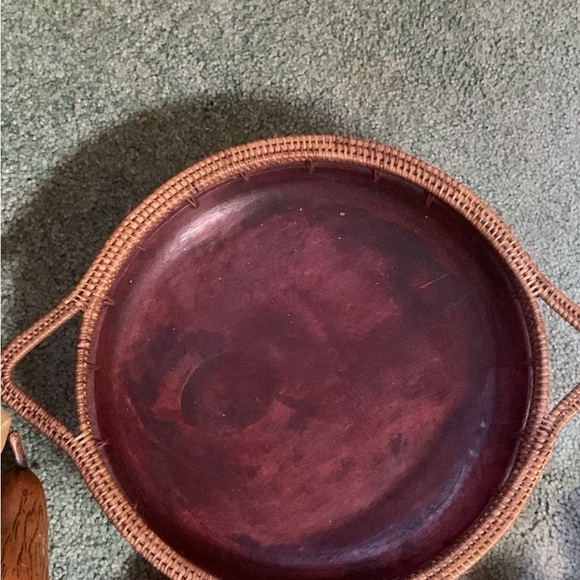 Pottery Barn bowl with wooden fruit EUC kitchen decorations - Picture 2 of 6